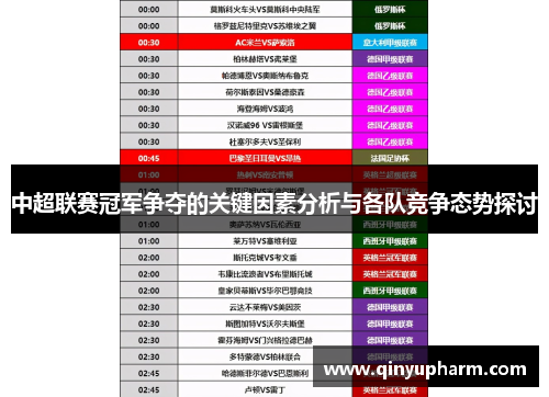 中超联赛冠军争夺的关键因素分析与各队竞争态势探讨